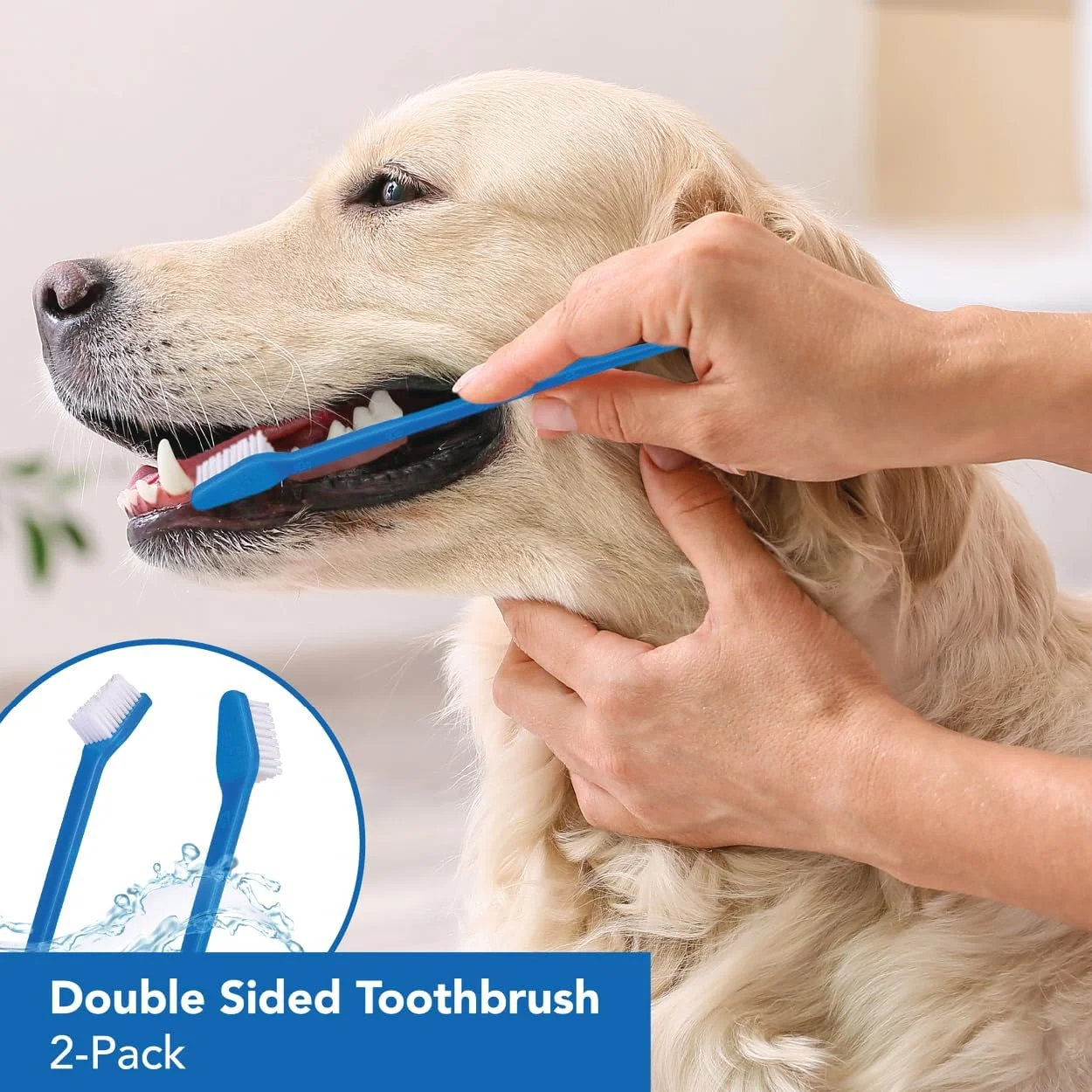 ست مسواک سگ، مسواک دو طرفه حرفه ای برای نظافت سگ و گربه، مناسب دندان های بزرگ و کوچک