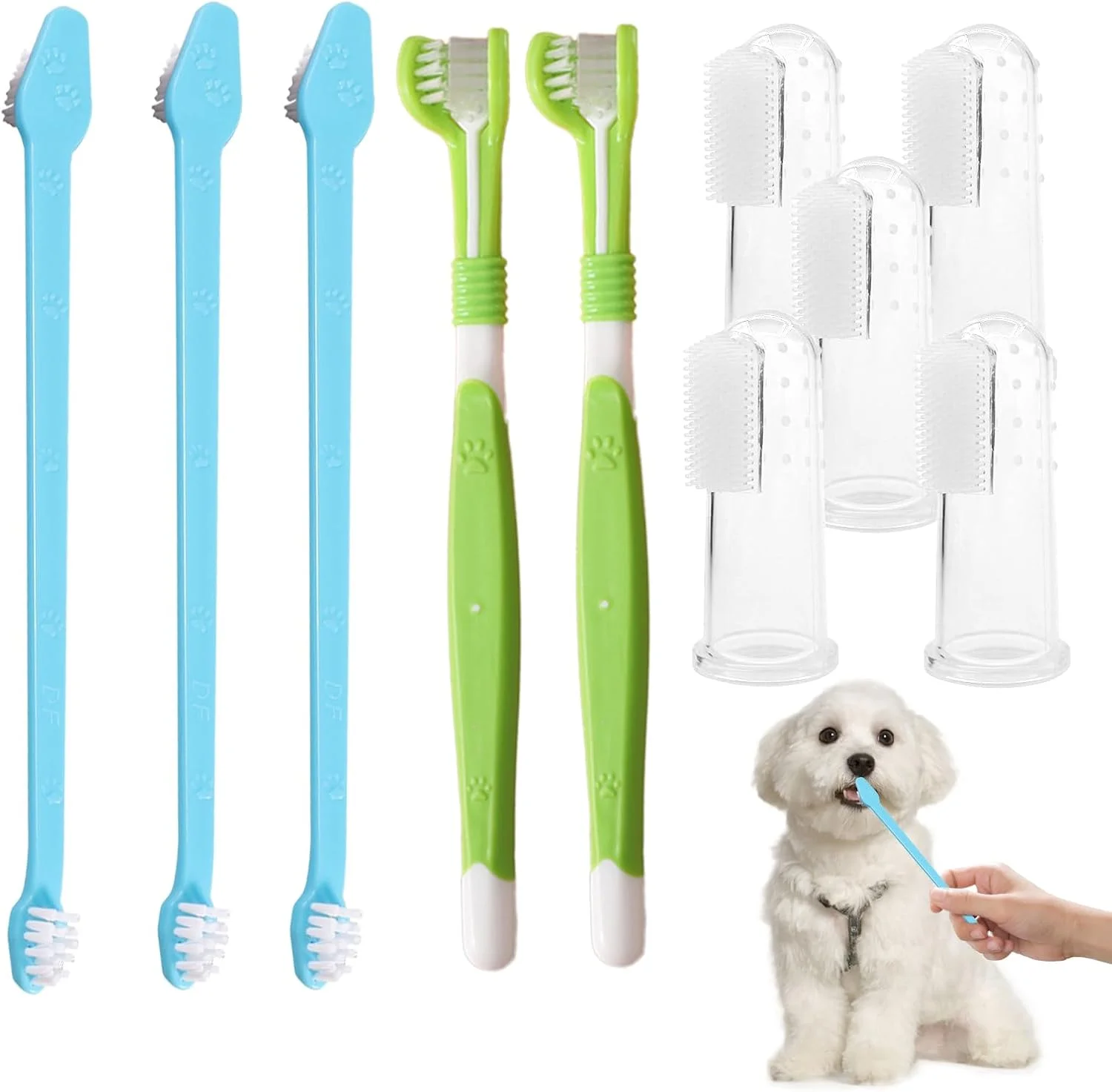 مسواک سگ، 10 عدد مسواک سگ، مسواک انگشتی حیوانات خانگی، مسواک سیلیکونی سگ و گربه