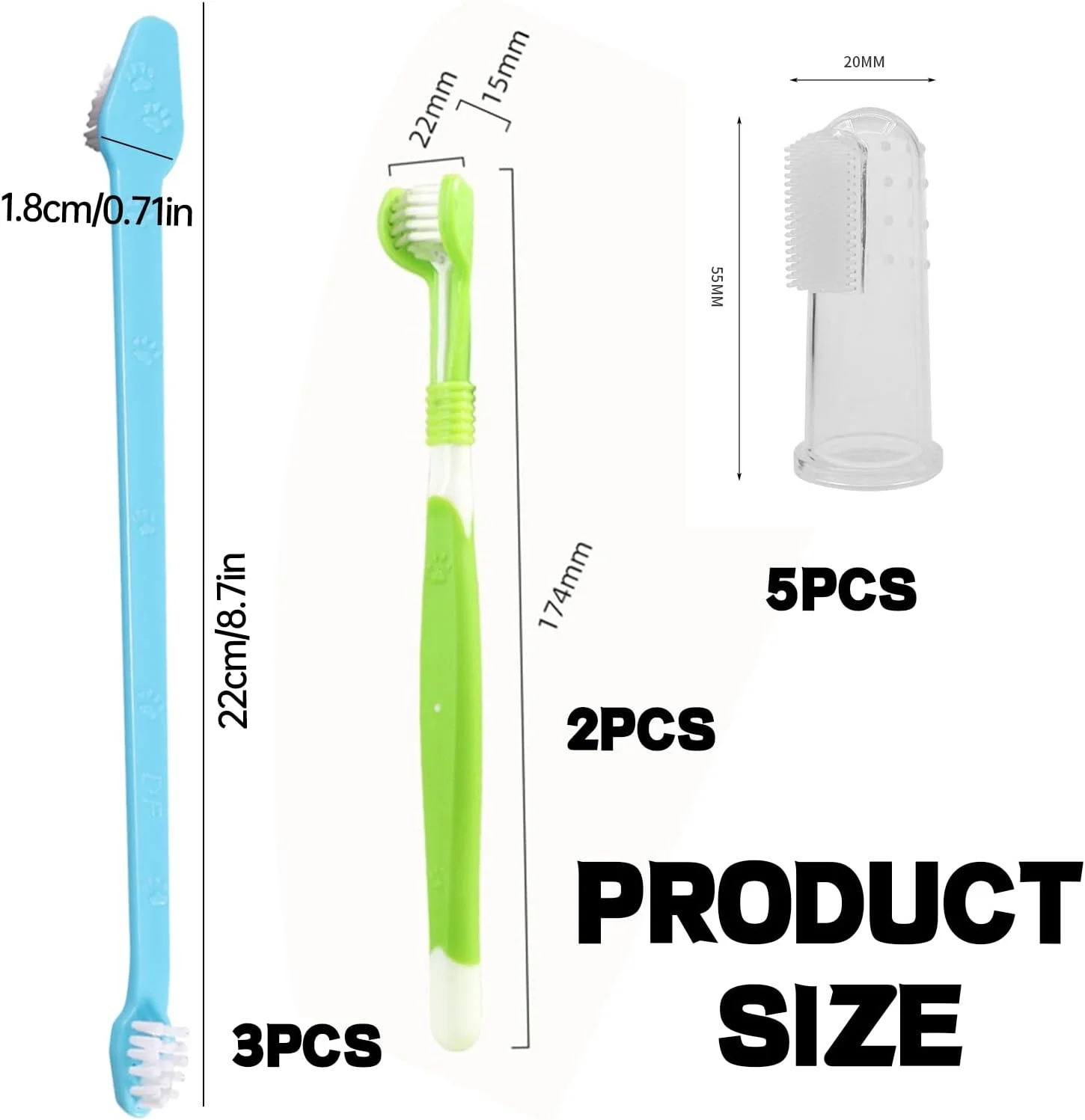 مسواک سگ، 10 عدد مسواک سگ، مسواک انگشتی حیوانات خانگی، مسواک سیلیکونی سگ و گربه