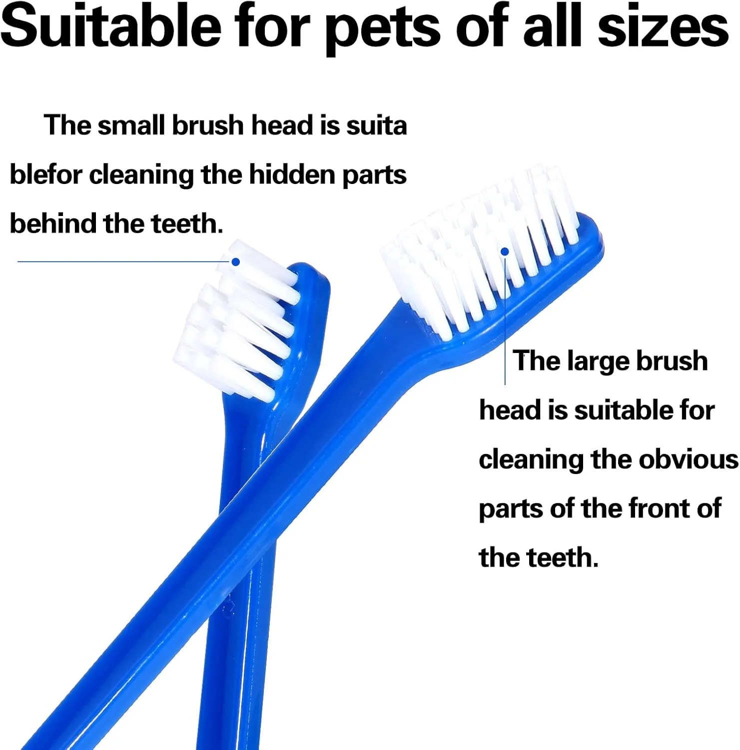 بسته 4 عددی مسواک سگ، مسواک سگ برای سگ های کوچک، مسواک گربه، برای مراقبت از دندان حیوانات خانگی، ضد پلاک (مشکی، زرد، قرمز، آبی)