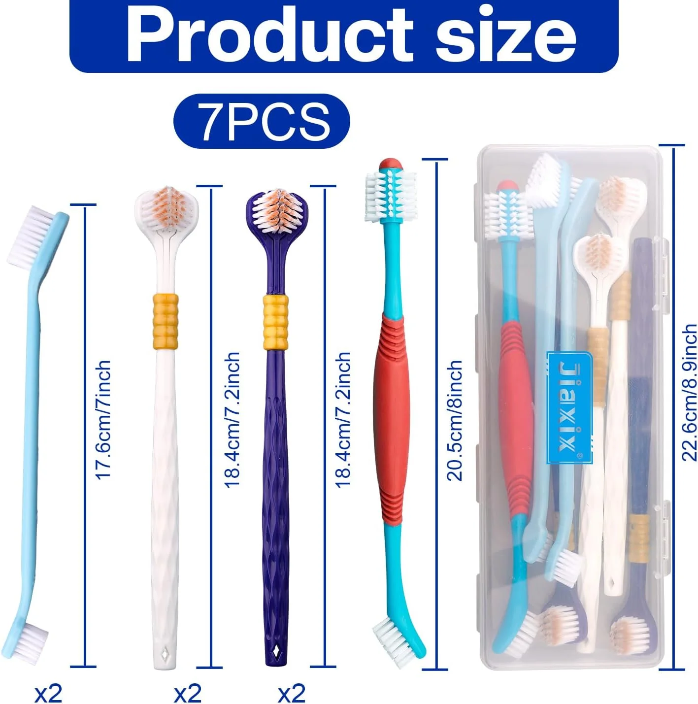 ست ۹ عددی مسواک سگ، مسواک سه طرفه حیوانات خانگی، مسواک ۳۶۰ درجه حیوانات خانگی با موهای نرم نانو برای مراقبت از دندان گربه، سگ، توله سگ و بچه گربه