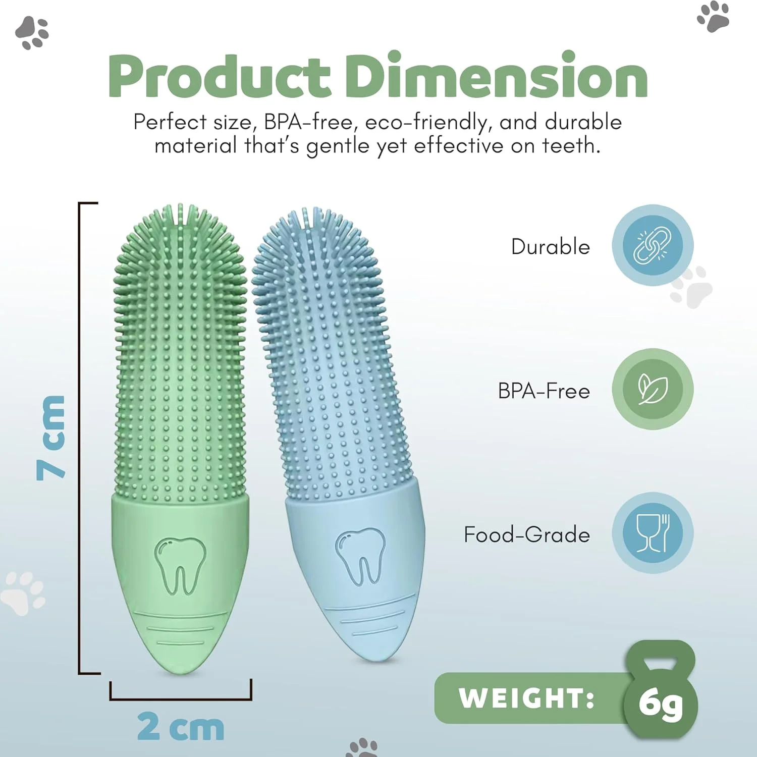 مسواک انگشتی سگ و گربه، بسته 4 عددی، مسواک انگشتی سیلیکونی نرم برای سگ ها، مراقبت از دندان توله سگ، مسواک انگشتی سگ برای نژادهای کوچک و بزرگ