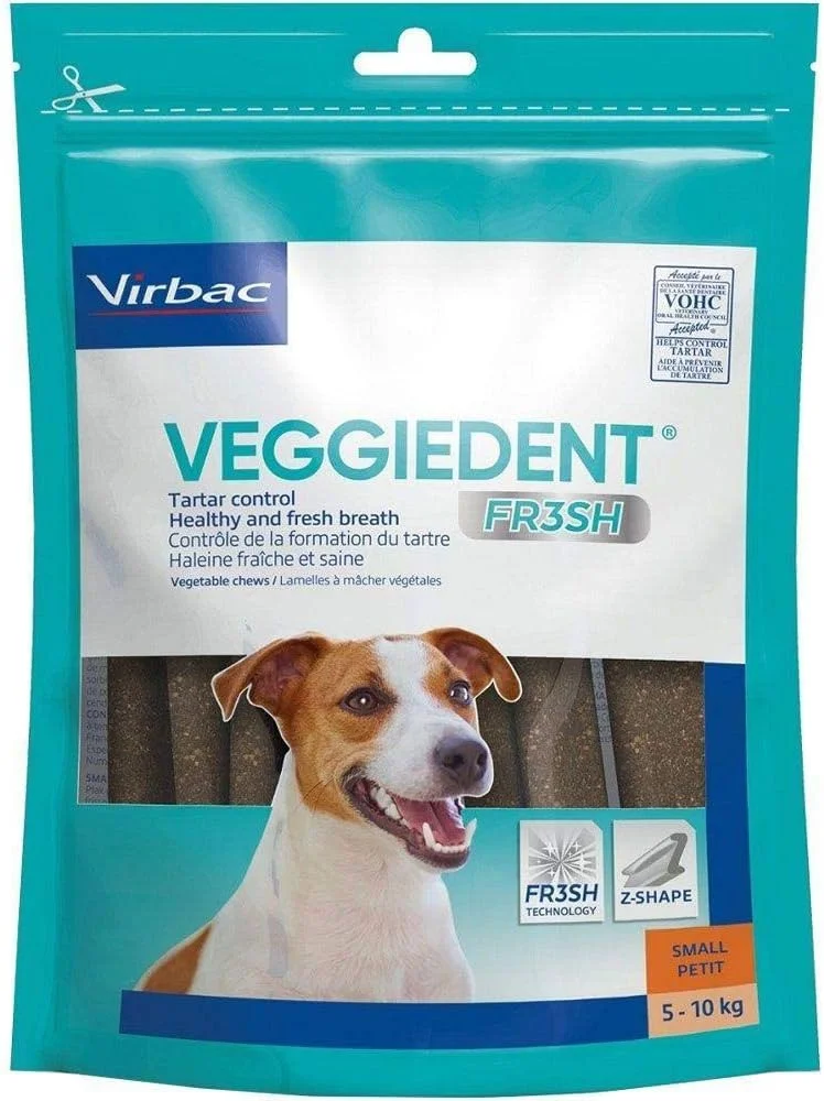 تشویقی سگ HUFT Virbac Veggiedent برای بهداشت دهان و دندان - 224 گرم - کوچک، 1 عدد