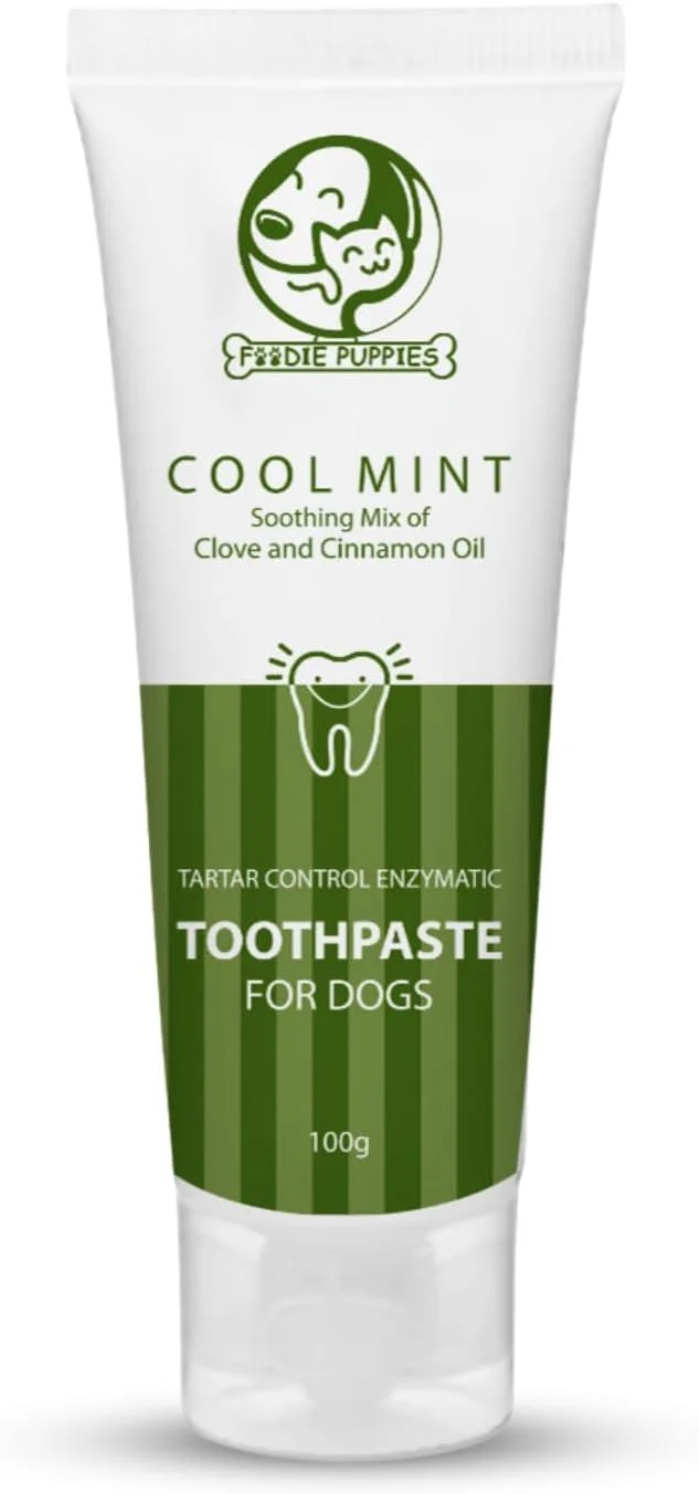 خمیر دندان نعناع خنک سگ فودی پاپی - 100 گرم | ترکیبی آرامش بخش از روغن میخک و دارچین