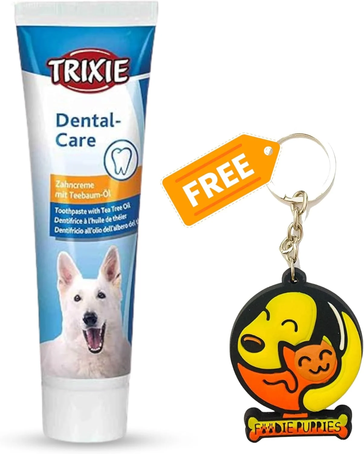 خمیر دندان روغن درخت چای مراقبت از دندان Trixie مناسب برای سگ ها و توله سگ ها - 100 گرم | کاهش مشکلات لثه | کنترل جرم دندان