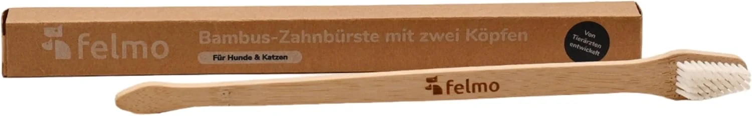 مسواک بامبو Felmo برای سگ و گربه با سر برس کوچکتر و بزرگتر برای نواحی مختلف، فاقد BPA، مراقبت از دندان برای سگ و گربه