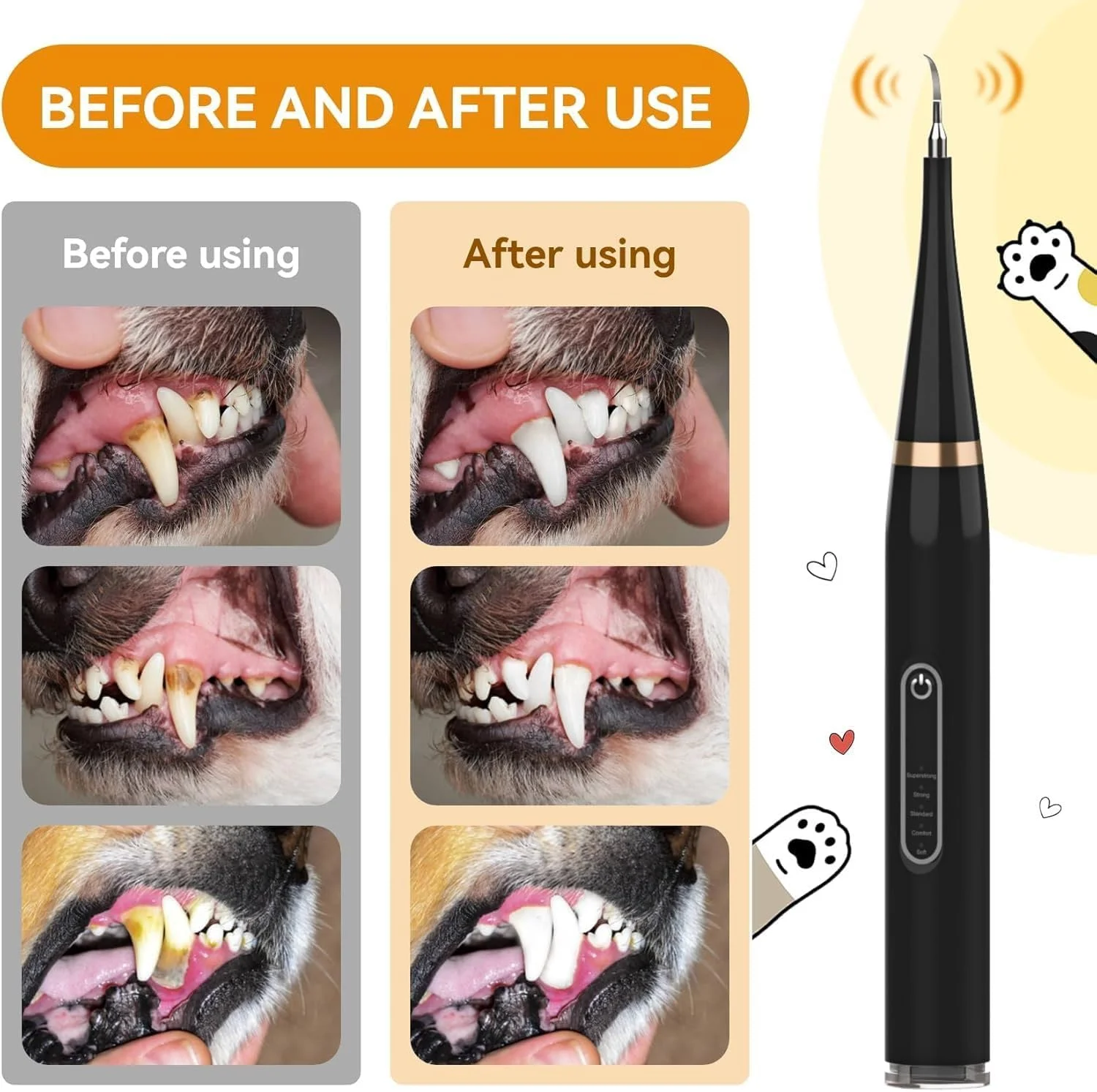 از بین برنده پلاک دندان سگ برای مراقبت از دندان (کیت تمیز کننده سیاه)
