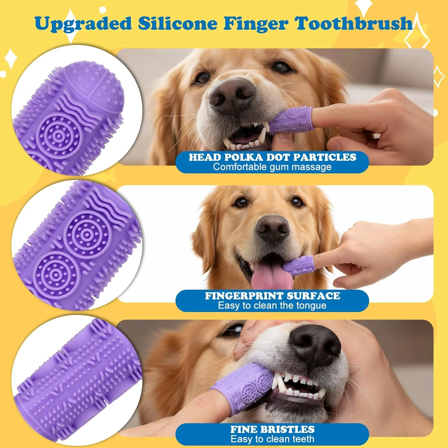24 عدد مسواک انگشتی سگ، کیت مسواک زدن دندان سگ، ابزار تمیز کردن دندان و مراقبت از دندان برای توله سگ، گربه، حیوانات خانگی کوچک، متوسط و بزرگ