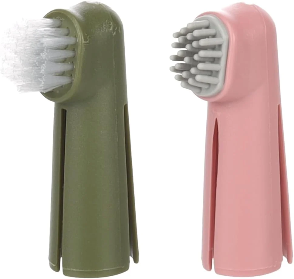 مسواک انگشتی فلامینگو برای دندان سگ، صورتی/سبز – 1.8 x 2.5 x 6 سانتی متر – کمک به مبارزه با جرم و لکه – برس دیگر برای ماساژ لثه استفاده می شود