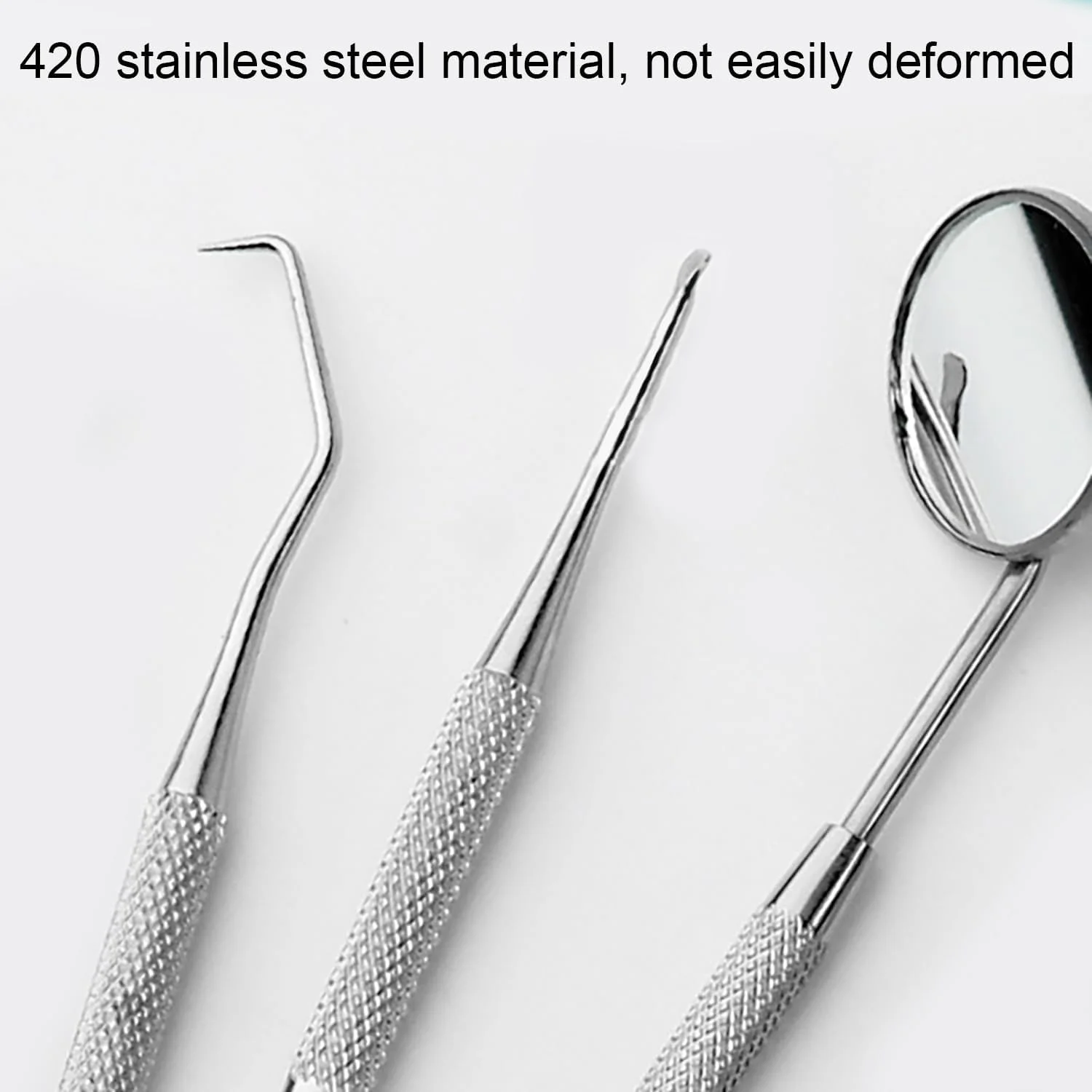 ابزار جرم گیر دندان سگ، پاک کننده دندان، دو سر، مراقبت از دندان، 4 ابزار حرفه ای تمیز کننده دندان، ساخته شده از استیل ضد زنگ