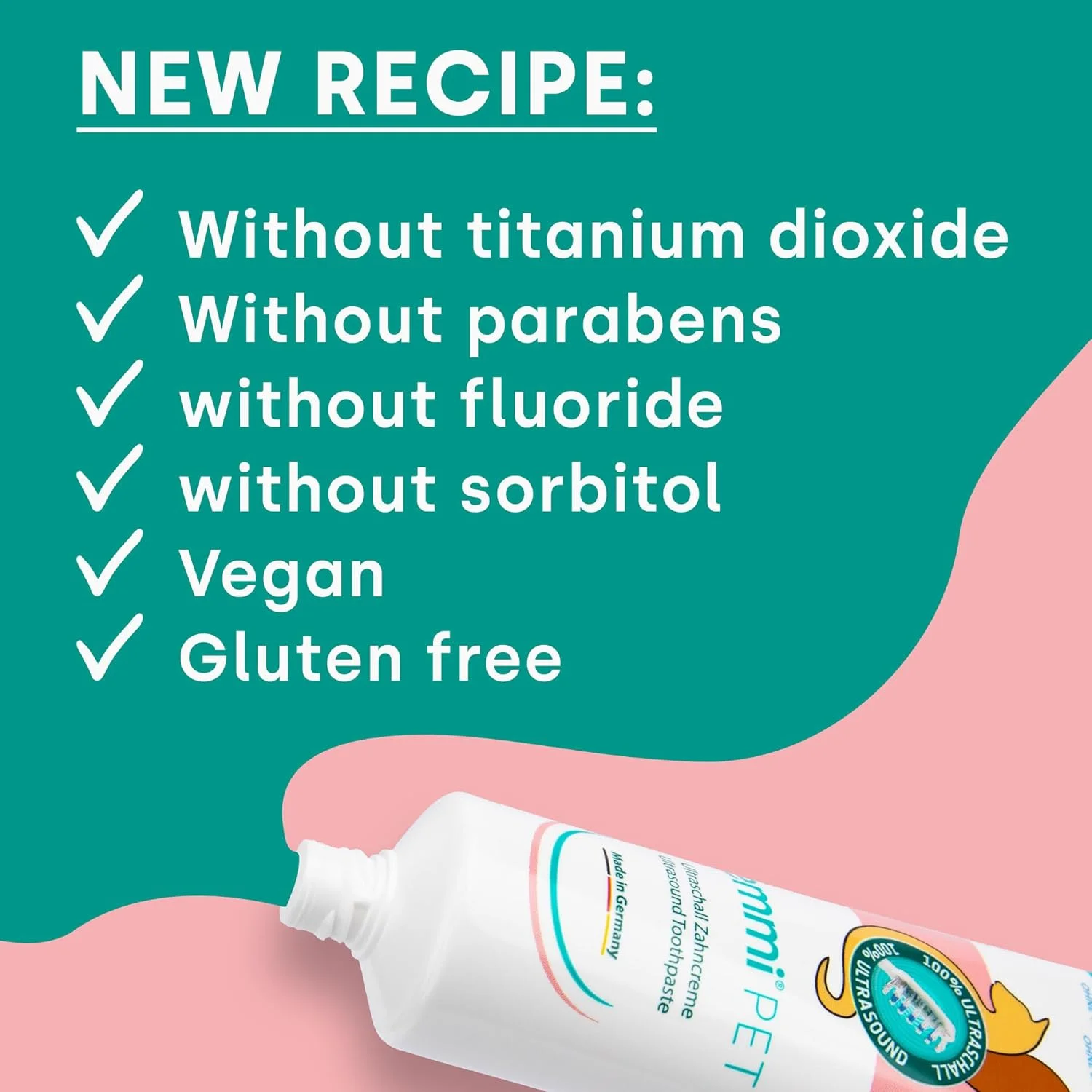 خمیر دندان سگ Emmi-pet برای مسواک اولتراسونیک - خمیر دندان سگ - وگان، بدون نانو مواد و میکروپلاستیک - بدون تست حیوانی - 75 میلی لیتر