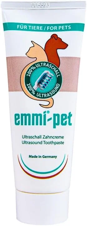 خمیر دندان سگ Emmi-Pet 3X، بدون طعم، مناسب برای همه نژادها و سنین سگ، وگان، فاقد مواد نانو و میکروپلاستیک، بدون تست حیوانی