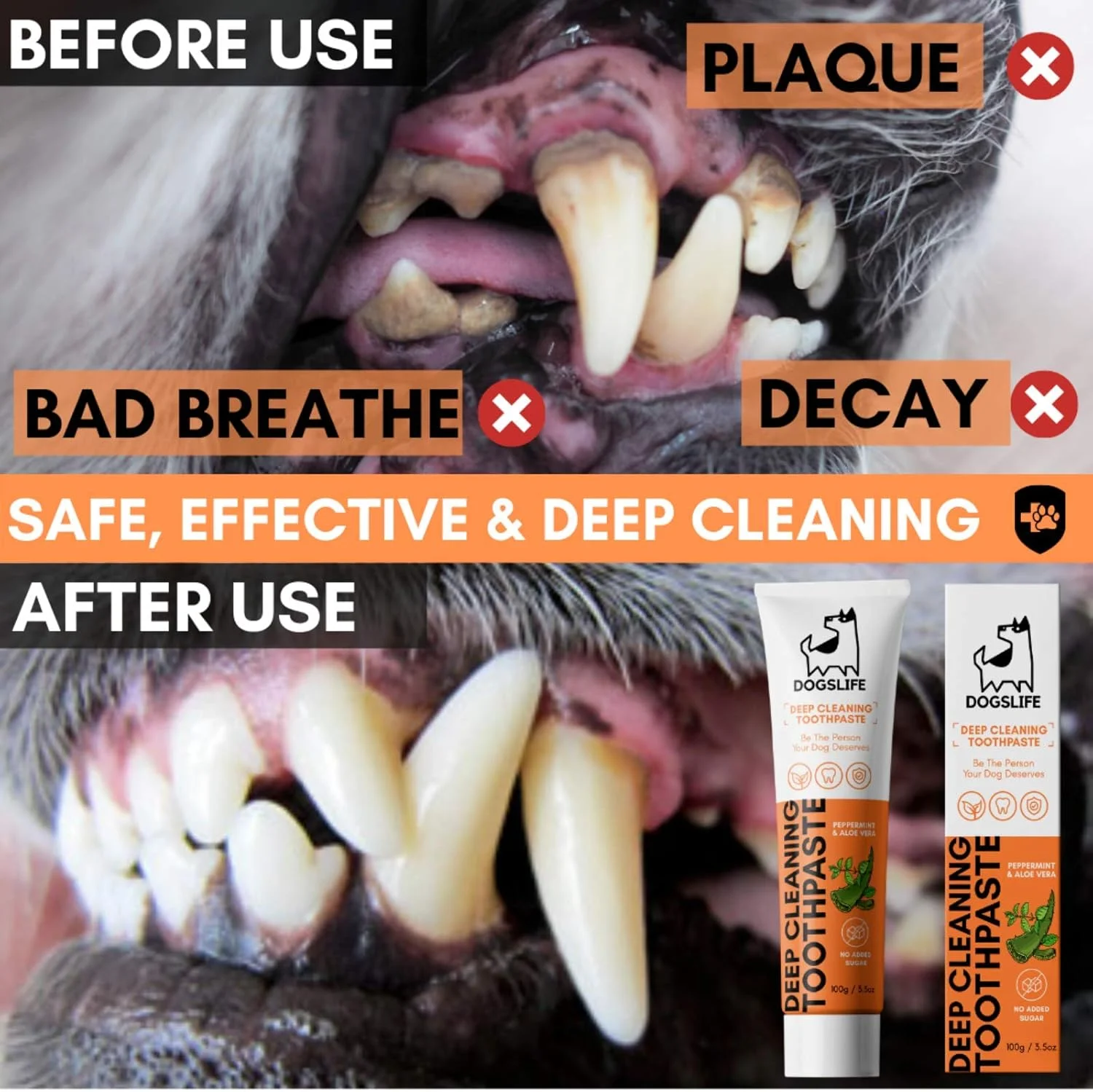 خمیر دندان سگ DogsLife | خمیر دندان طبیعی برای سگ ها | از بین بردن پلاک، مبارزه با پوسیدگی و بوی بد دهان سگ | 100 گرم خمیر دندان نعنایی برای مراقبت از دندان خمیر دندان سگ DogsLife | خمیر دندان طبیعی برای سگ ها | از بین بردن پلاک، مبارزه با پوسیدگی و بوی بد دهان سگ | 100 گرم خمیر دندان نعنایی برای مراقبت از دندان