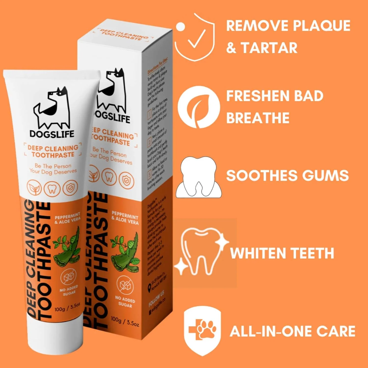 خمیر دندان سگ DogsLife | خمیر دندان طبیعی برای سگ ها | از بین بردن پلاک، مبارزه با پوسیدگی و بوی بد دهان سگ | 100 گرم خمیر دندان نعنایی برای مراقبت از دندان خمیر دندان سگ DogsLife | خمیر دندان طبیعی برای سگ ها | از بین بردن پلاک، مبارزه با پوسیدگی و بوی بد دهان سگ | 100 گرم خمیر دندان نعنایی برای مراقبت از دندان