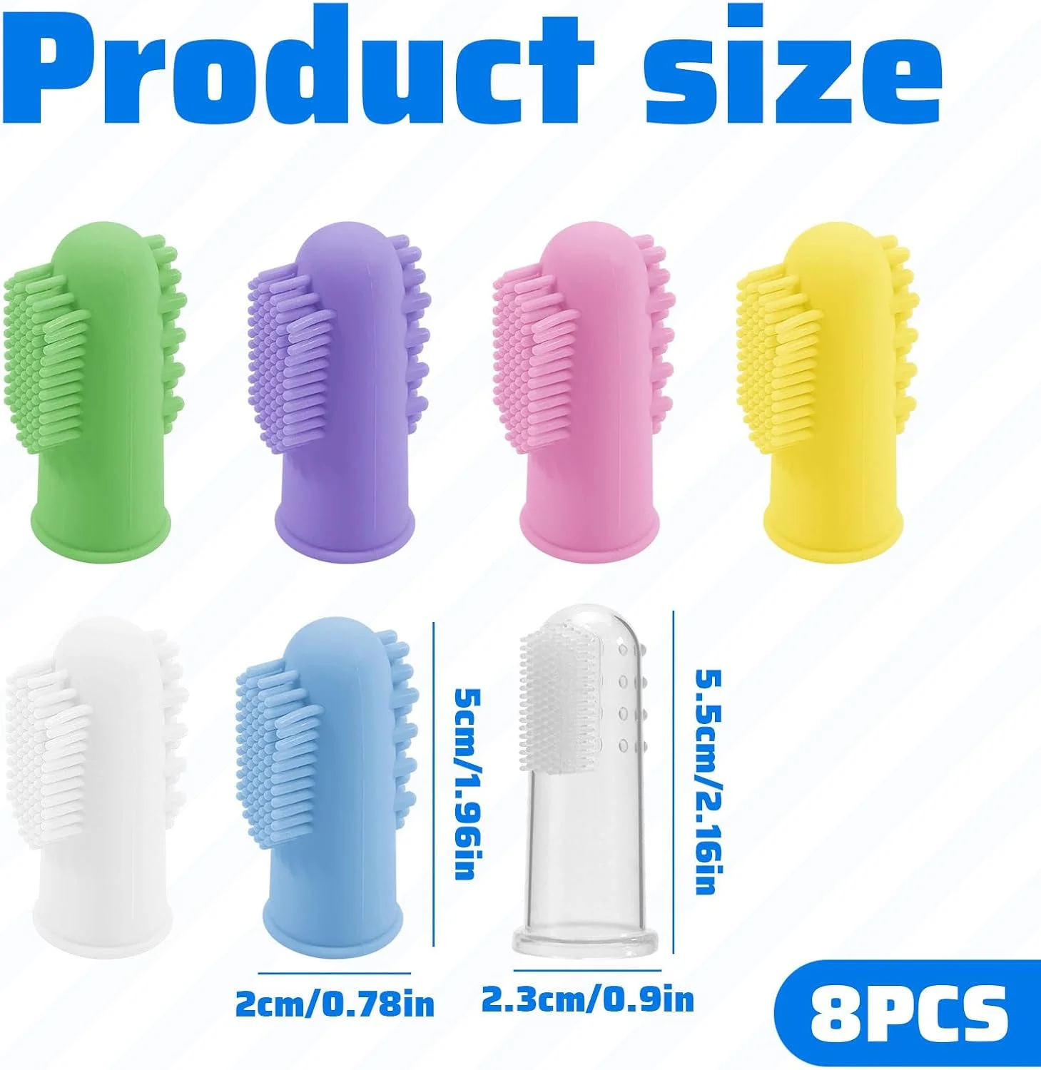 مسواک انگشتی سگ، 8 عدد مسواک انگشتی سیلیکونی سگ، مسواک انگشتی برای سگ ها، کیت تمیز کردن دندان حیوانات خانگی برای گربه ها و حیوانات خانگی کوچک