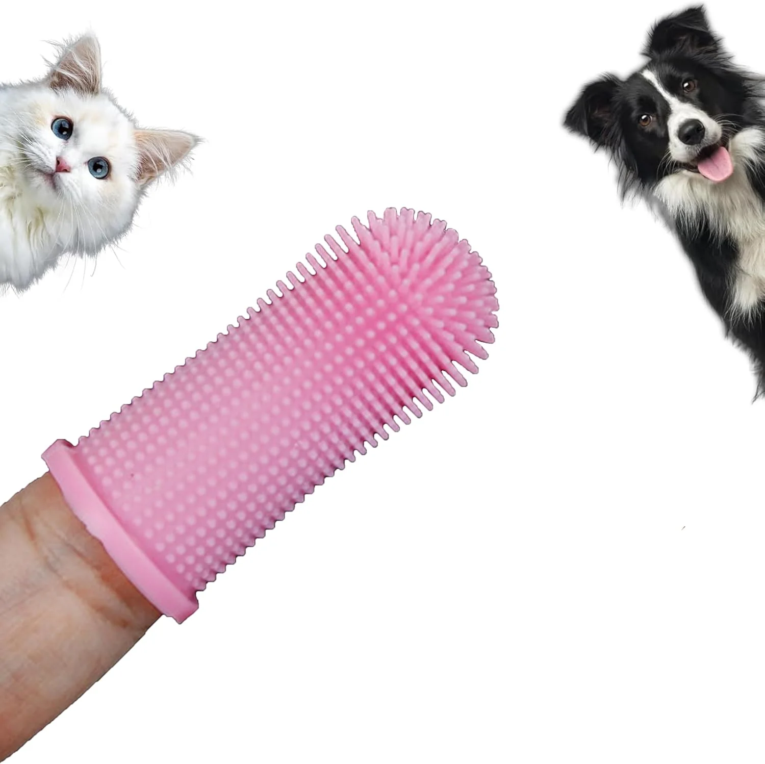 مسواک سگ، کیت مسواک زدن 360 درجه سگ، مسواک گربه، مسواک انگشتی سیلیکونی برای حیوانات خانگی کوچک و بزرگ، مراقبت از دندان و تمیز کردن دندان، مراقبت از دندان گربه