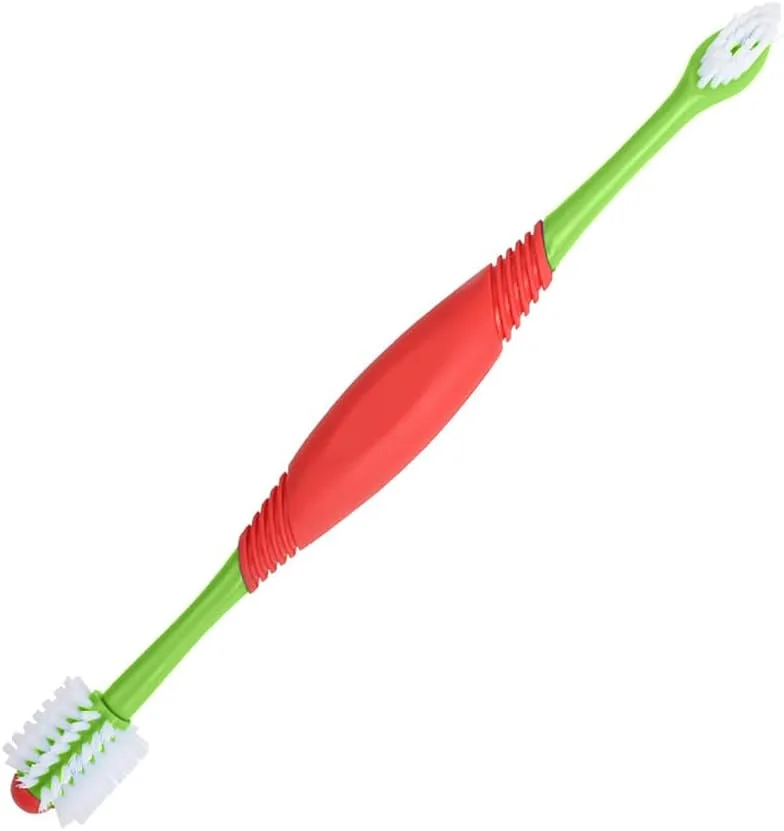 مسواک سگ، مسواک نرم و راحت دو سر برای بهداشت دندان و تمیز کردن دندان های حیوانات خانگی، تمیز کردن آسان دندان و مراقبت از دندان، برس سگ برای دندان برای سگ های کوچک تا بزرگ، گربه ها و اکثر حیوانات خانگی (سبز)