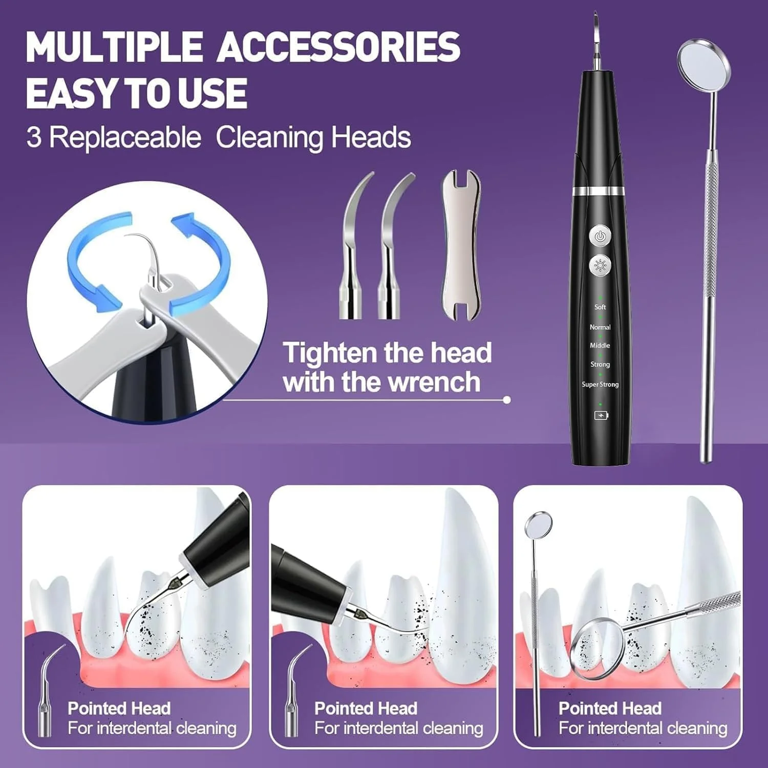 دستگاه جرم گیر دندان سگ، محصولات تمیز کننده دندان سگ برای از بین بردن جرم و پلاک، تمیز کردن دندان سگ/توله سگ قابل شارژ USB - شامل جرم گیر دندان و مسواک انگشتی