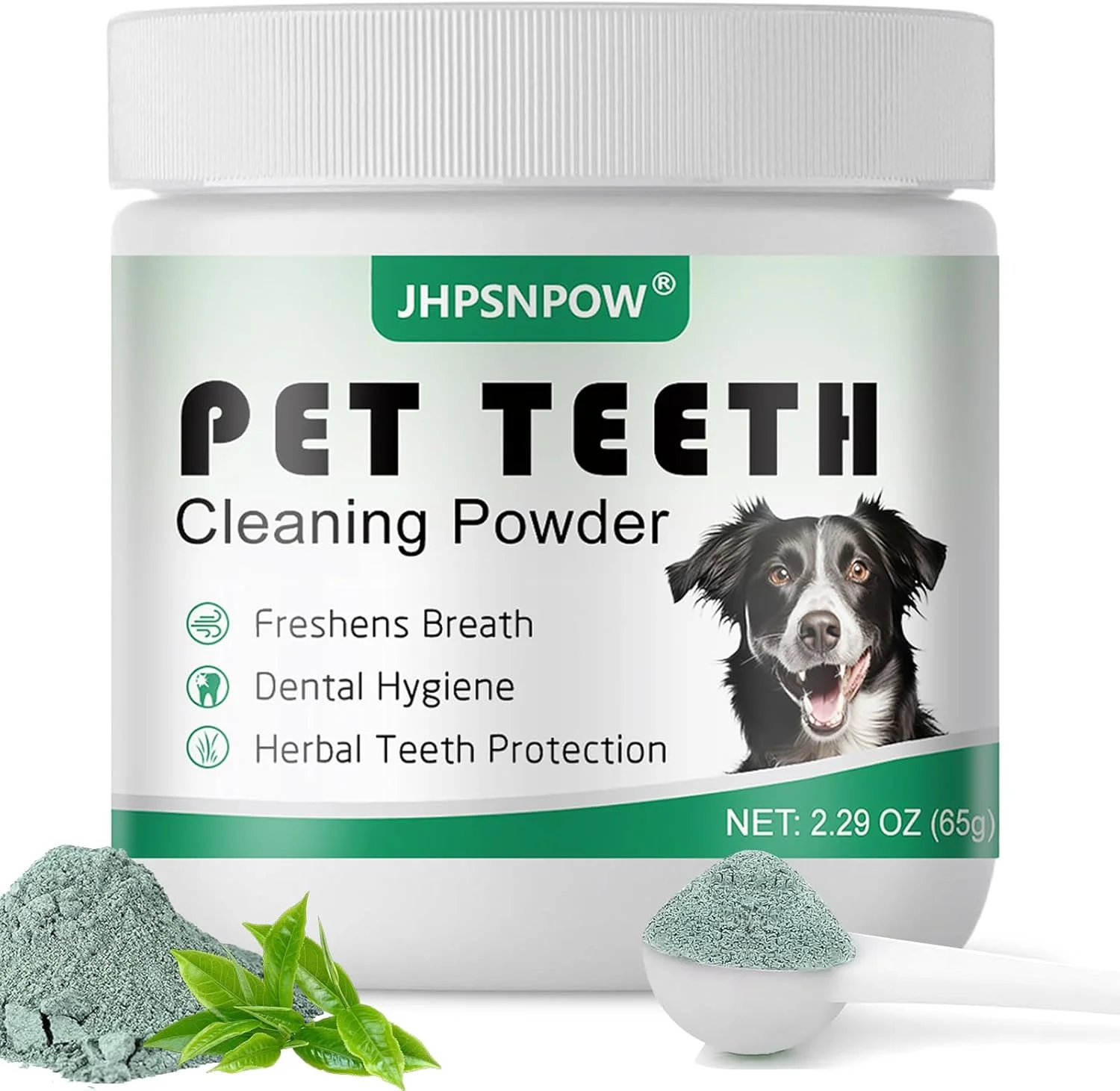 پودر تمیز کننده دندان سگ، پودرهای دندان گربه برای سلامت لثه و دهان، پودر از بین برنده پلاک برای توله سگ در هر سنی، مراقبت از دهان، از بین برنده جرم و بوی بد دهان، خوشبو کننده طبیعی دهان 65 گرم