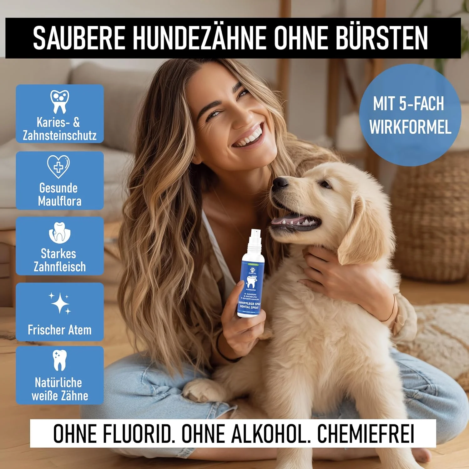 اسپری دندان سگ و گربه 100% طبیعی 200 میلی لیتر - مراقبت از دندان، اسپری دندان ضد بوی بد دهان و برای پیشگیری از جرم، تمیز کردن دندان و از بین بردن جرم گلدن پتس