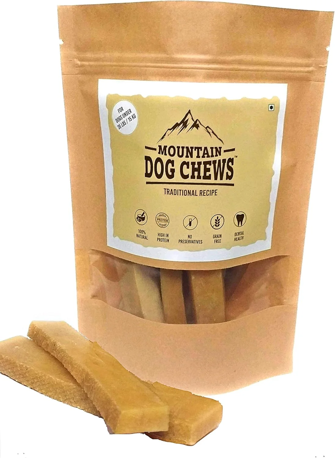 استخوان جویدنی سگ Chewers Mountain، 100% طبیعی از شیر یاک هیمالیا، خوراکی سالم و گیاهی برای سگ های کوچک، 70 گرم