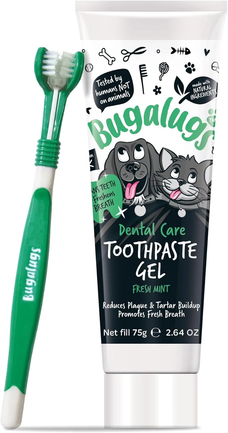 کیت مراقبت از دندان سگ و گربه با طعم نعناع تازه - شامل مسواک و خمیر دندان ۷۵ میلی لیتری