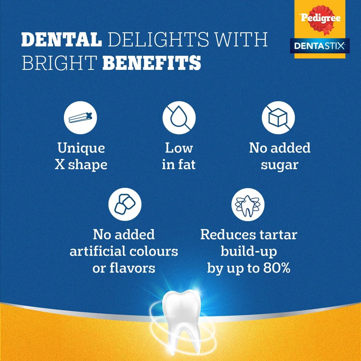 تشویقی سگ پدیگری دنتاستیکس، مراقبت از دهان و دندان، نژاد بزرگسال (بالای 25 کیلوگرم)، 270 گرم، توصیه شده توسط دامپزشکان، پشتیبانی از سلامت لثه، کاهش خطر بیماری های لثه