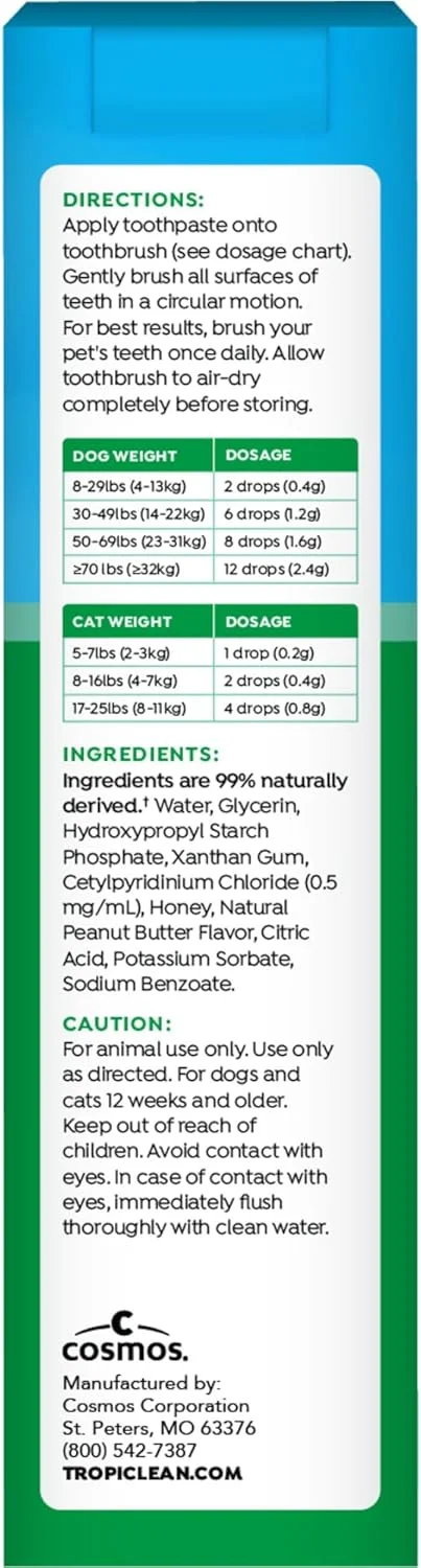 کیت کنترل پلاک و جرم دندان سگ تروپیکلین فرش برث | خمیر دندان سگ، مسواک و مسواک انگشتی | کیت مسواک سگ | طعم کره بادام زمینی
