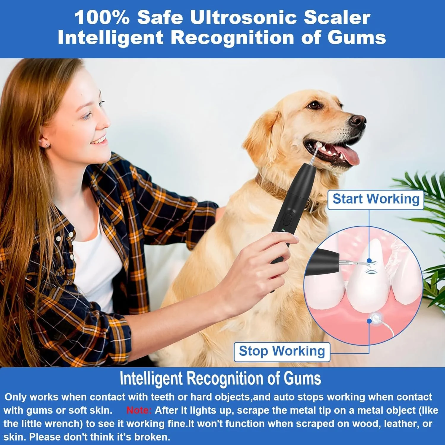 کیت تمیز کننده دندان سگ، کیت مسواک زدن دندان سگ با نور، مسواک سگ 3 حالته، از بین برنده پلاک و جرم دندان سگ، تمیز کننده دندان حیوانات خانگی با صدای کم، مشکی تیره