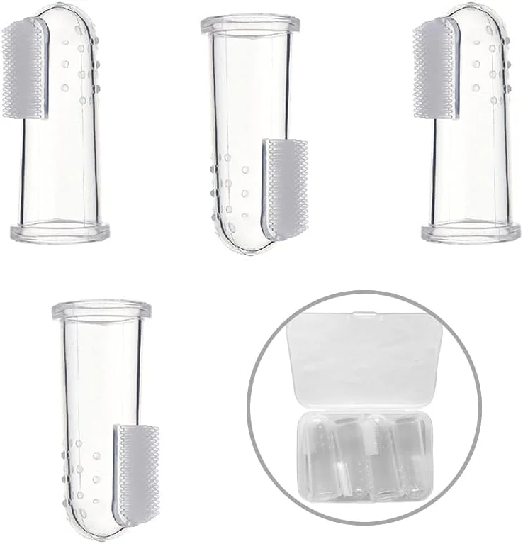 ایکس ایکس اس زینگسویی، 4 عدد مسواک انگشتی سیلیکونی نرم، تمیز کننده و مراقبت از دندان، همراه با 1 جعبه نگهداری ایکس ایکس اس زینگسویی، 4 عدد مسواک انگشتی سیلیکونی نرم، تمیز کننده و مراقبت از دندان، همراه با 1 جعبه نگهداری