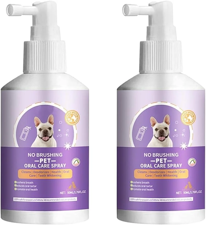 اسپری دهان حیوانات خانگی YEGBONG، 2 عدد، مراقبت از دهان حیوانات خانگی، درمان بوی بد دهان، خوشبو کننده طبیعی دهان سگ و گربه