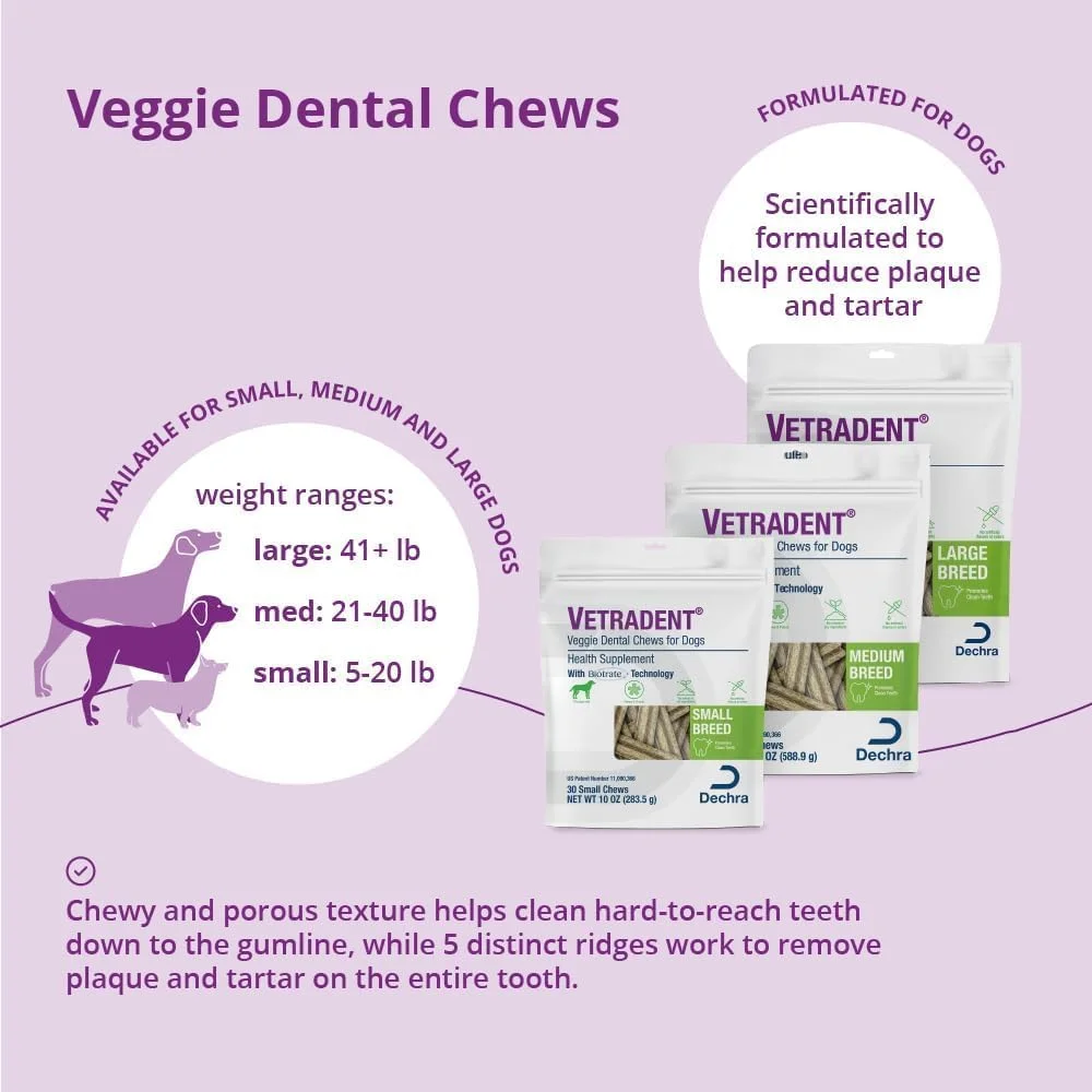 تشویقی دندانی گیاهی VETRADENT برای سگ ها - سایز متوسط