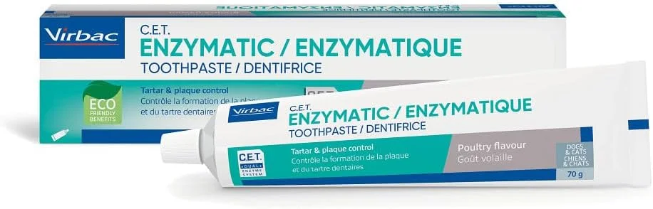 خمیر دندان آنزیمی Virbac برای سگ ها، طعم مرغ، 70 گرم خمیر دندان آنزیمی Virbac برای سگ ها، طعم مرغ، 70 گرم