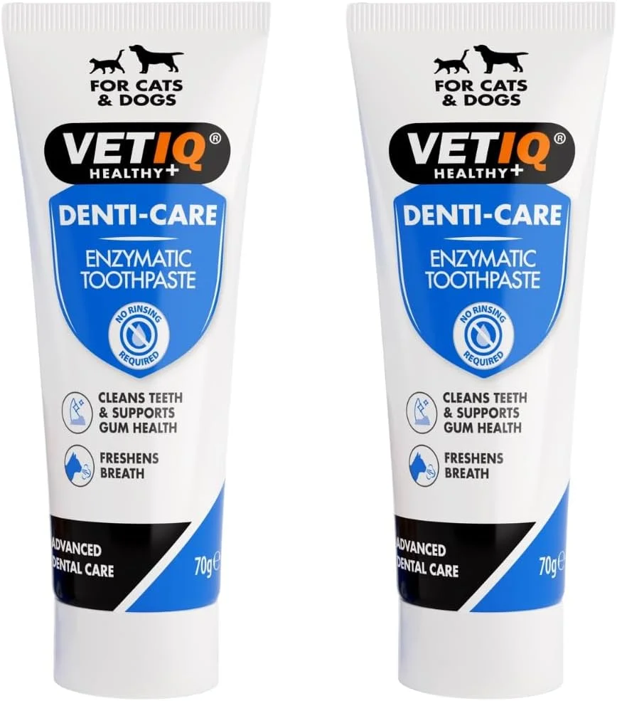خمیر دندان آنزیمی دنتی-کر وتیک برای گربه های بالای 3 ماه و سگ های بالای 2 ماه، طراحی شده برای کمک به تمیز کردن دندان ها، حمایت از سلامت لثه و خوشبو کردن نفس (2 x 70 گرم) خمیر دندان آنزیمی دنتی-کر وتیک برای گربه های بالای 3 ماه و سگ های بالای 2 ماه، طراحی شده برای کمک به تمیز کردن دندان ها، حمایت از سلامت لثه و خوشبو کردن نفس (2 x 70 گرم)
