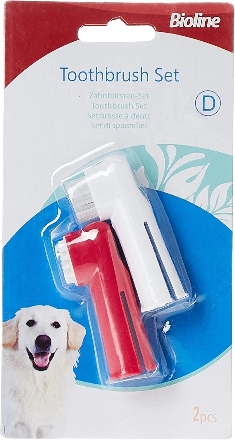 مسواک انگشتی بایولاین برای مراقبت از دندان سگ و گربه 2 عددی