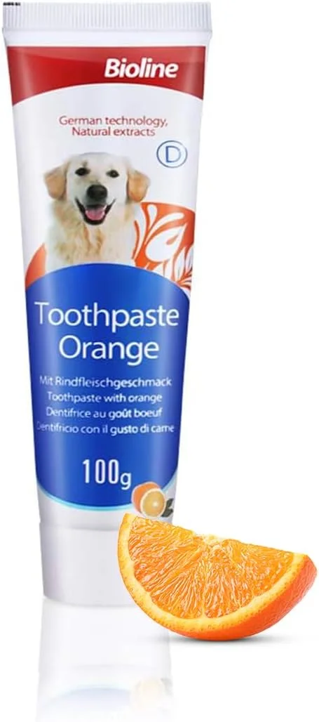 خمیر دندان بایولاین با طعم پرتقال ۱۰۰ گرم، چند رنگ