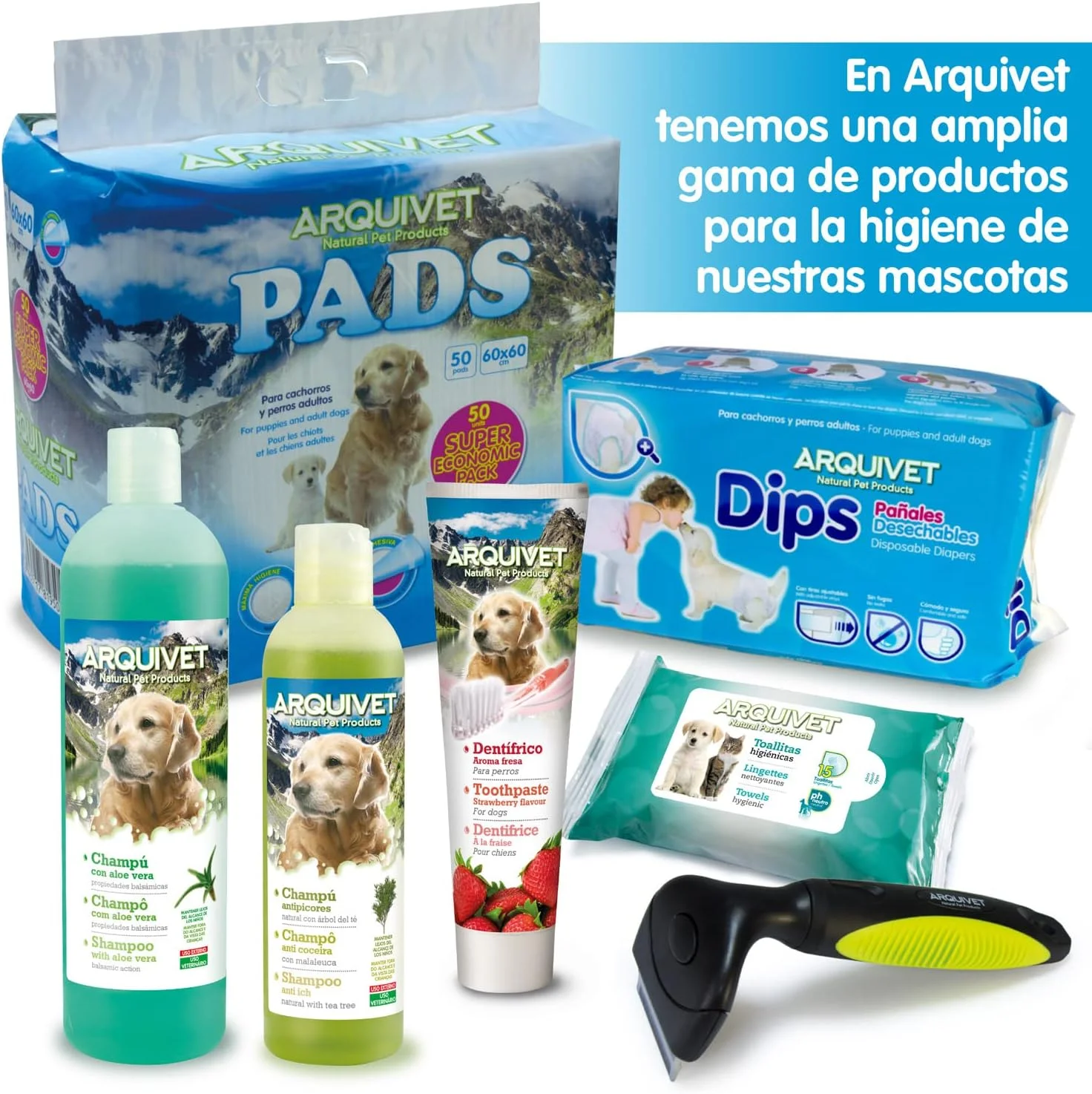 مجموعه بهداشت دهان و دندان سگ آرکیوت با 4 برس دو طرفه - مسواک سگ - لوازم بهداشت دهان و دندان سگ - سفید