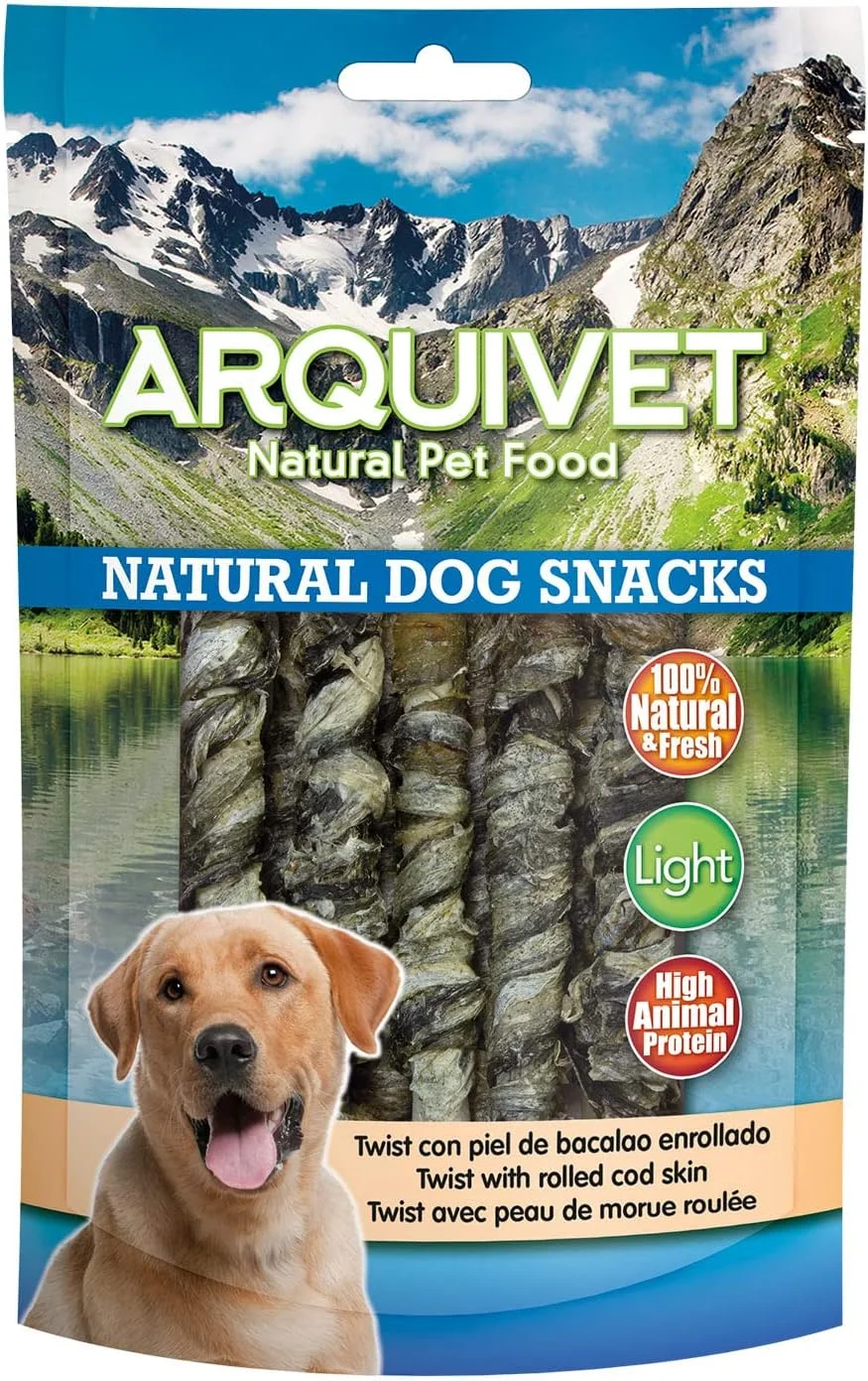 تشویقی سگ آرکوییت با پوست ماهی کاد پیچیده شده، 13 سانتی متر، 100 گرم