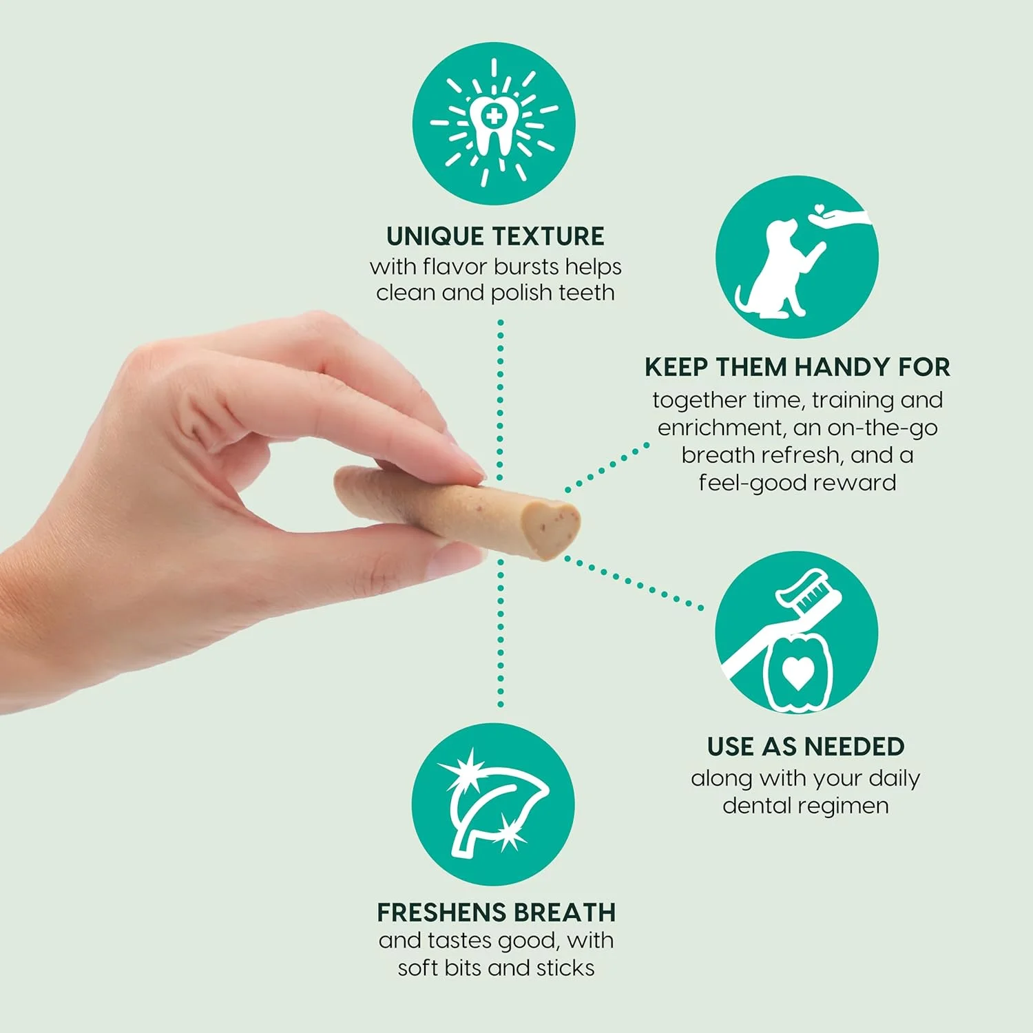 استیک دندان سگ آرک نچرالز برای نژادهای بزرگ، با بافت منحصربه‌فرد برای تمیز کردن دندان‌ها و خوشبو کردن دهان، نعناع، ۱۷۰ گرم، ۱ بسته