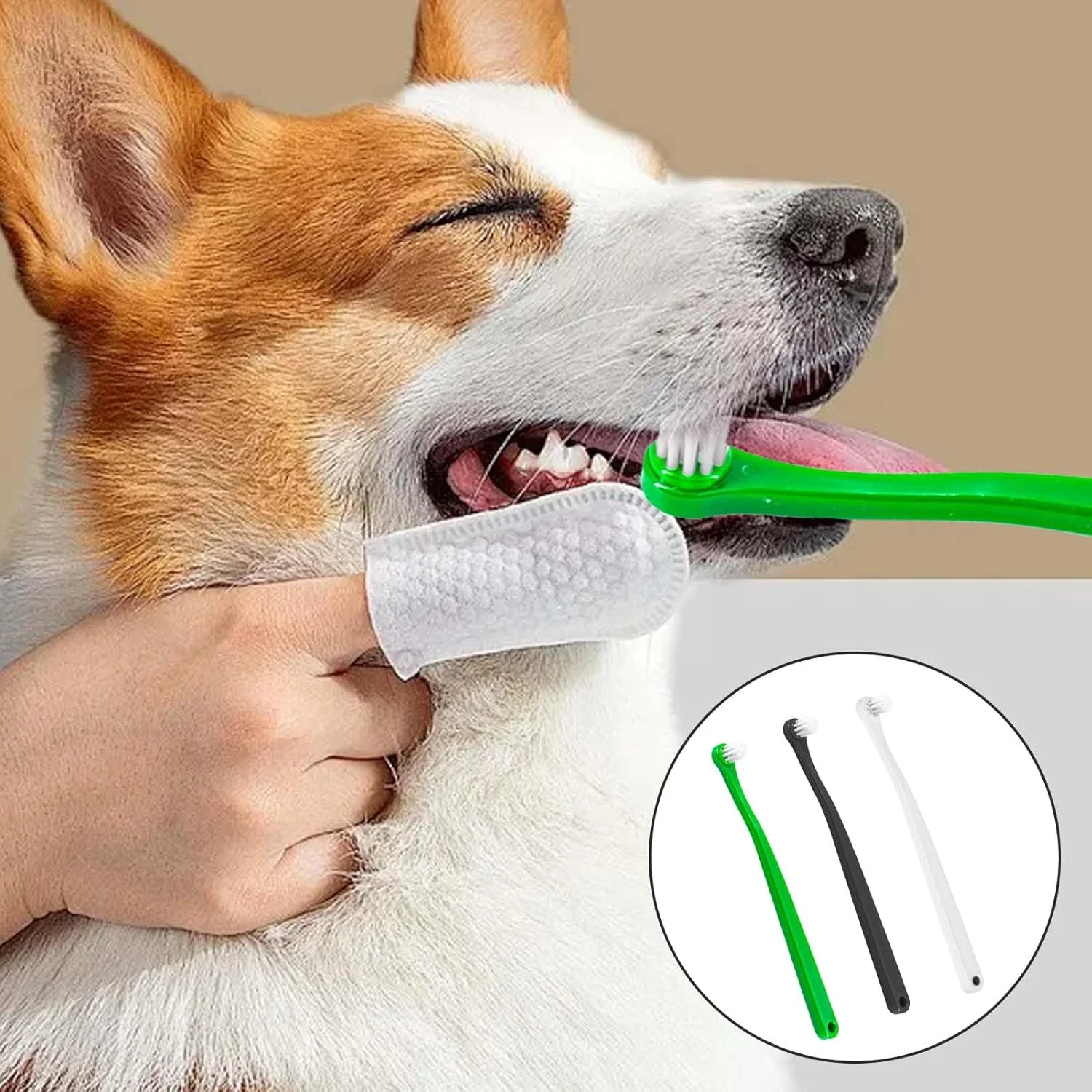 ست ۹ عددی مسواک گربه سیلیکونی نرم، کیت مسواک زدن دندان گربه، مسواک گربه برای سگ ها و گربه ها، مراقبت از تمیز کننده دندان