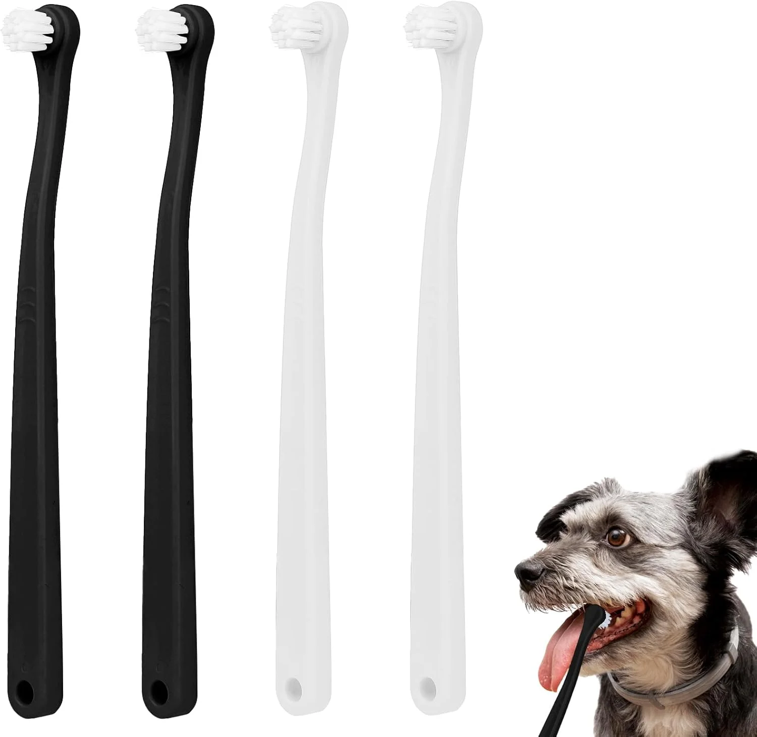 4 عدد مسواک کوچک سگ، مسواک حیوانات خانگی، مسواک نرم مینی گربه، مسواک توله سگ، مسواک سگ مسافرتی قابل حمل، مسواک بچه گربه، کیت تمیز کننده عمیق مینی سر برای سگ و گربه کوچک، توله سگ، بچه گربه