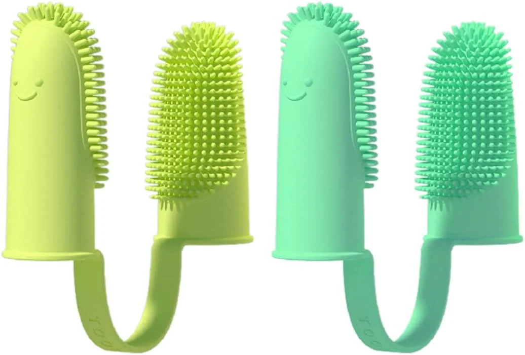 ۲ جفت مسواک انگشتی سگ و گربه، برس کاملا پوشیده، تمیز کردن آسان، مراقبت از دندان توله سگ و گربه خانگی