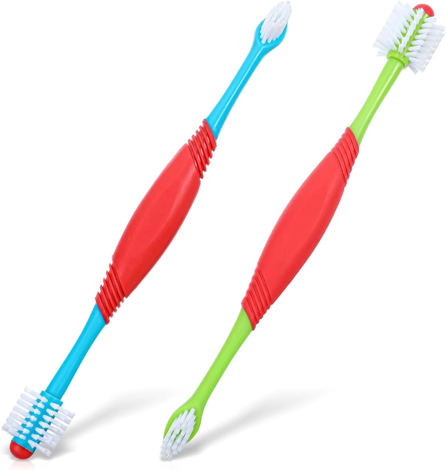 2 عدد برس تمیز کننده دندان سگ، برس دندان سگ 360 درجه، برس دندان سگ دو سر، کیت مسواک زدن و تمیز کردن دندان سگ، طراحی شده برای مراقبت از دندان حیوانات خانگی، دندان های حیوانات خانگی را برای سگ های کوچک و بزرگ تمیز نگه دارید