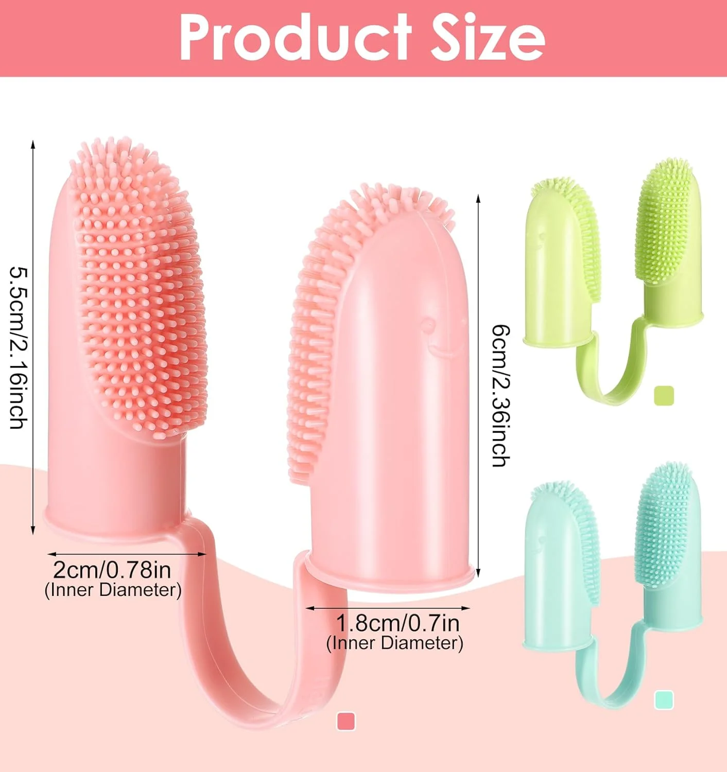 مسواک سه تکه برای سگ ها، مسواک انگشتی سگ با مواد TPR و طراحی نخ، تمیز کردن ملایم برای حذف موثر پلاک، برای استفاده ایمن در توله سگ ها و سگ های بالغ