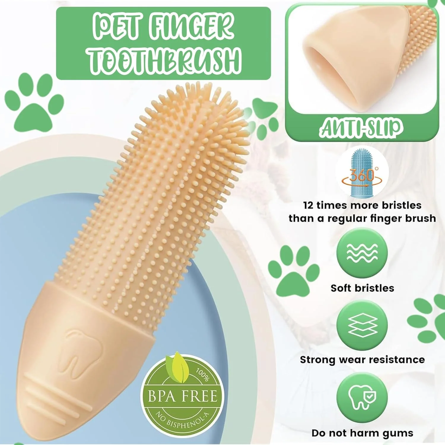 مسواک دندان سگ 3 عددی، تمیز کردن دندان سگ همراه با جعبه، مسواک سیلیکونی حرفه ای برای سگ ها، توله سگ ها، گربه ها و حیوانات کوچک، مراقبت از دندان
