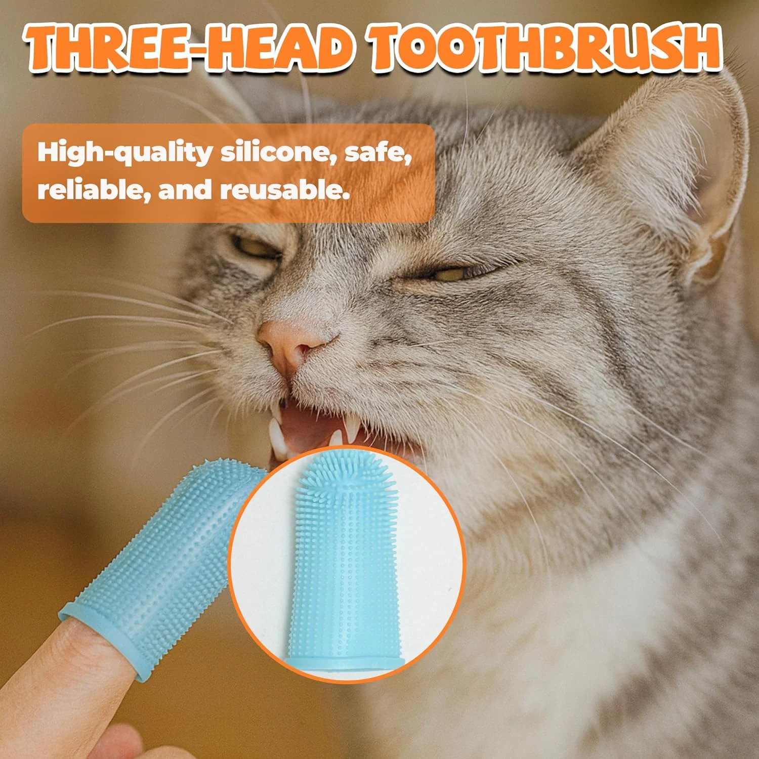 10 عدد مسواک سگ، مسواک چند زاویه ای برای سگ ها، 2 بسته مسواک سگ سه سر با 6 عدد مسواک انگشتی حیوانات خانگی، 2 عدد مسواک دو طرفه برای حیوانات خانگی کوچک، متوسط ​​و بزرگ