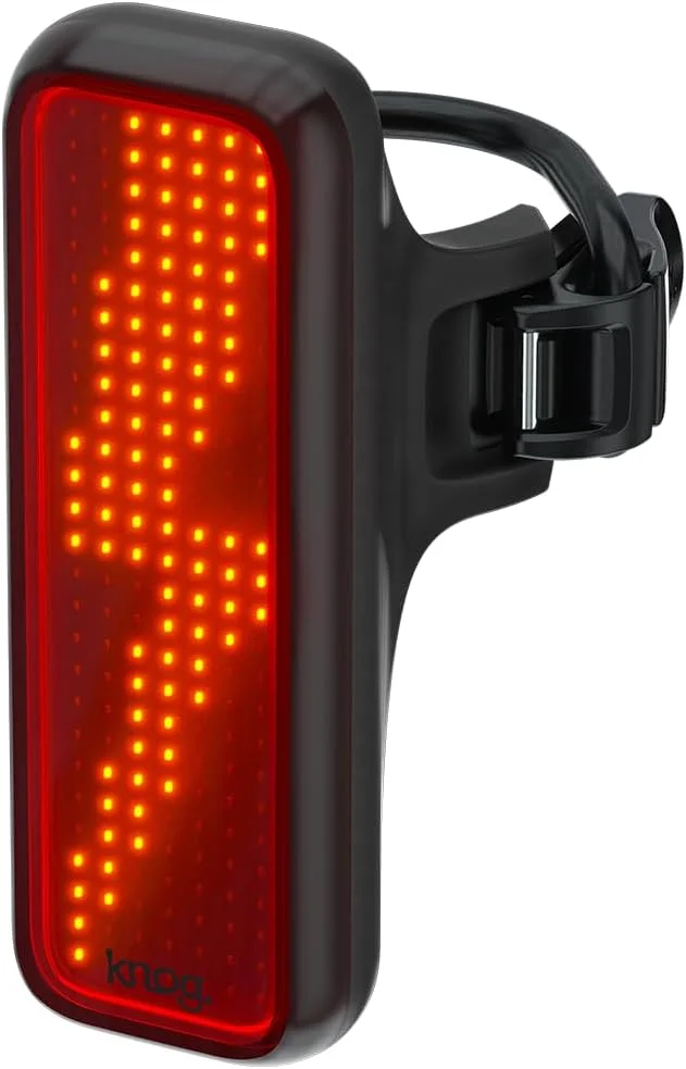 چراغ عقب دوچرخه USB قابل شارژ Knog Blinder V - چراغ عقب دوچرخه قدرتمند 100 لومن با قابلیت دید تا 900 متر، چراغ عقب دوچرخه ضد آب IP67 با حالت های فلاش منحصر به فرد، مناسب برای تمام میله های زین