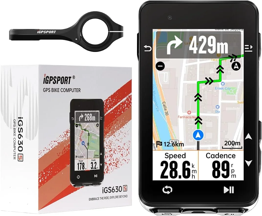 کامپیوتر دوچرخه سواری GPS هوشمند iGPSPORT iGS630S، صفحه نمایش رنگی 2.8 اینچی، مسیریابی نقشه بی سیم، برنامه صعود، عمر باتری 45 ساعته