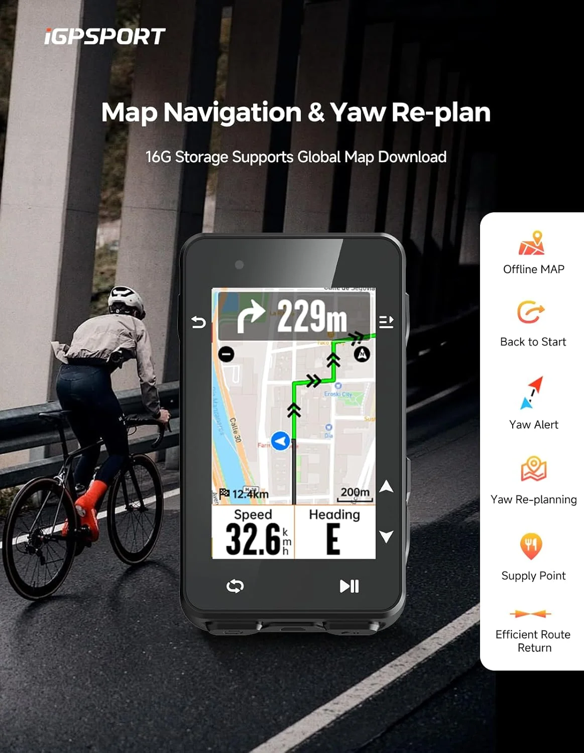 کامپیوتر دوچرخه سواری GPS هوشمند iGPSPORT iGS630S، صفحه نمایش رنگی 2.8 اینچی، مسیریابی نقشه بی سیم، برنامه صعود، عمر باتری 45 ساعته