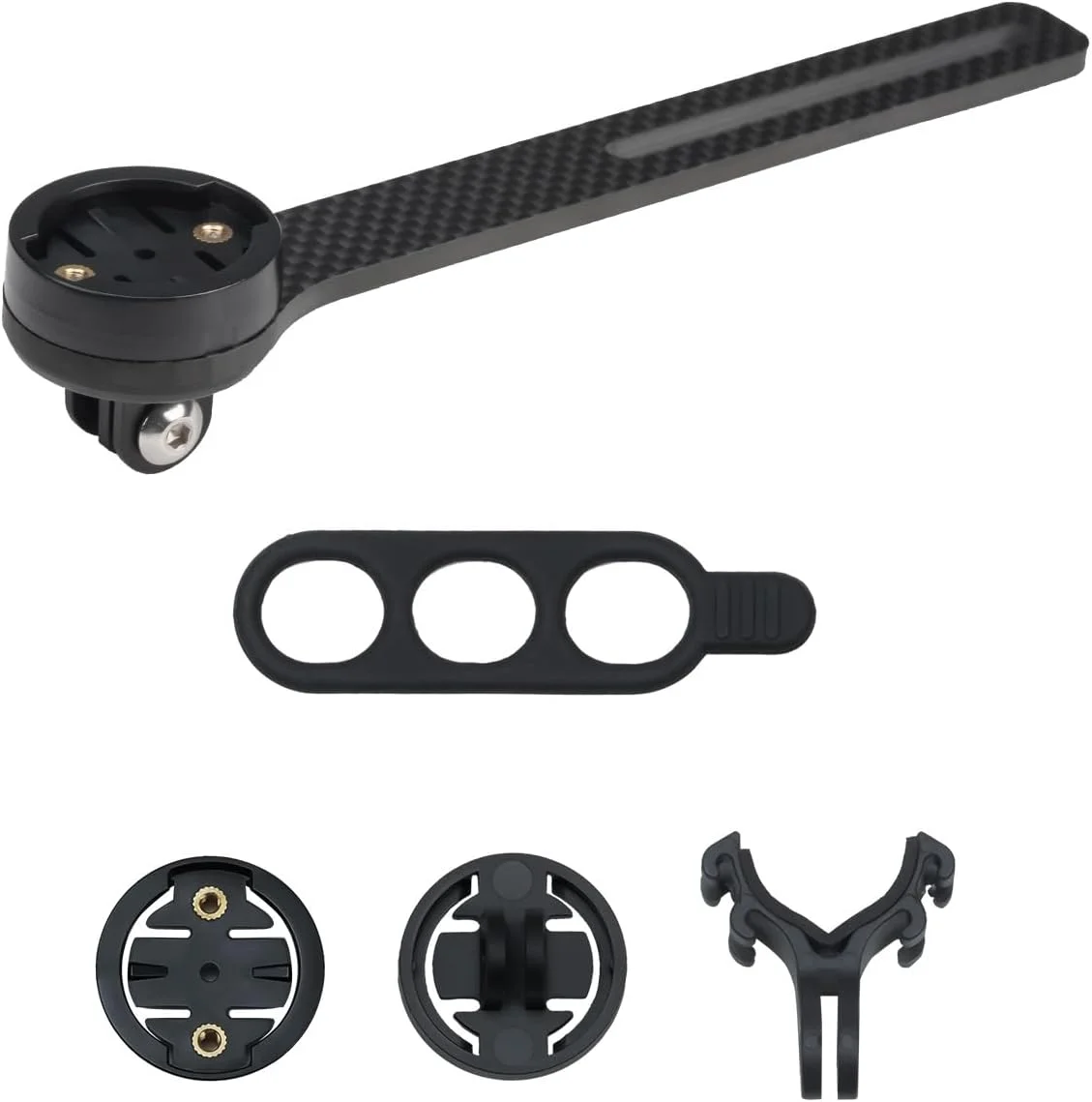 نگهدارنده کامپیوتر دوچرخه کربنی iGPSPORT، نگهدارنده جلویی فوق سبک دوچرخه سازگار با کامپیوتر دوچرخه گارمین Wahoo Bryton و دوربین اکشن GoPro و چراغ دوچرخه